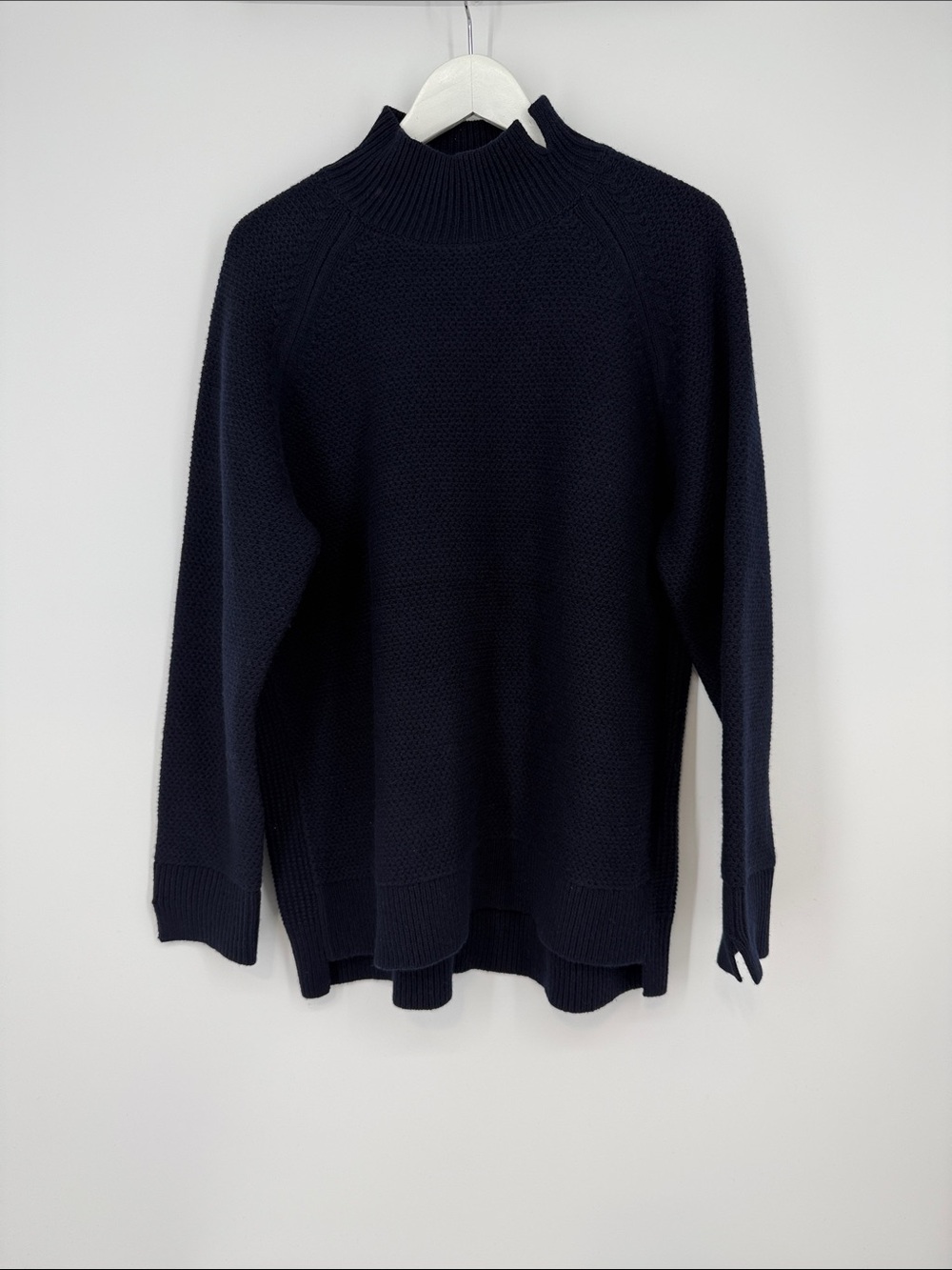Jil Sander J+ Uniqlo Dark Navy Wool Turtleneck Sweater Large